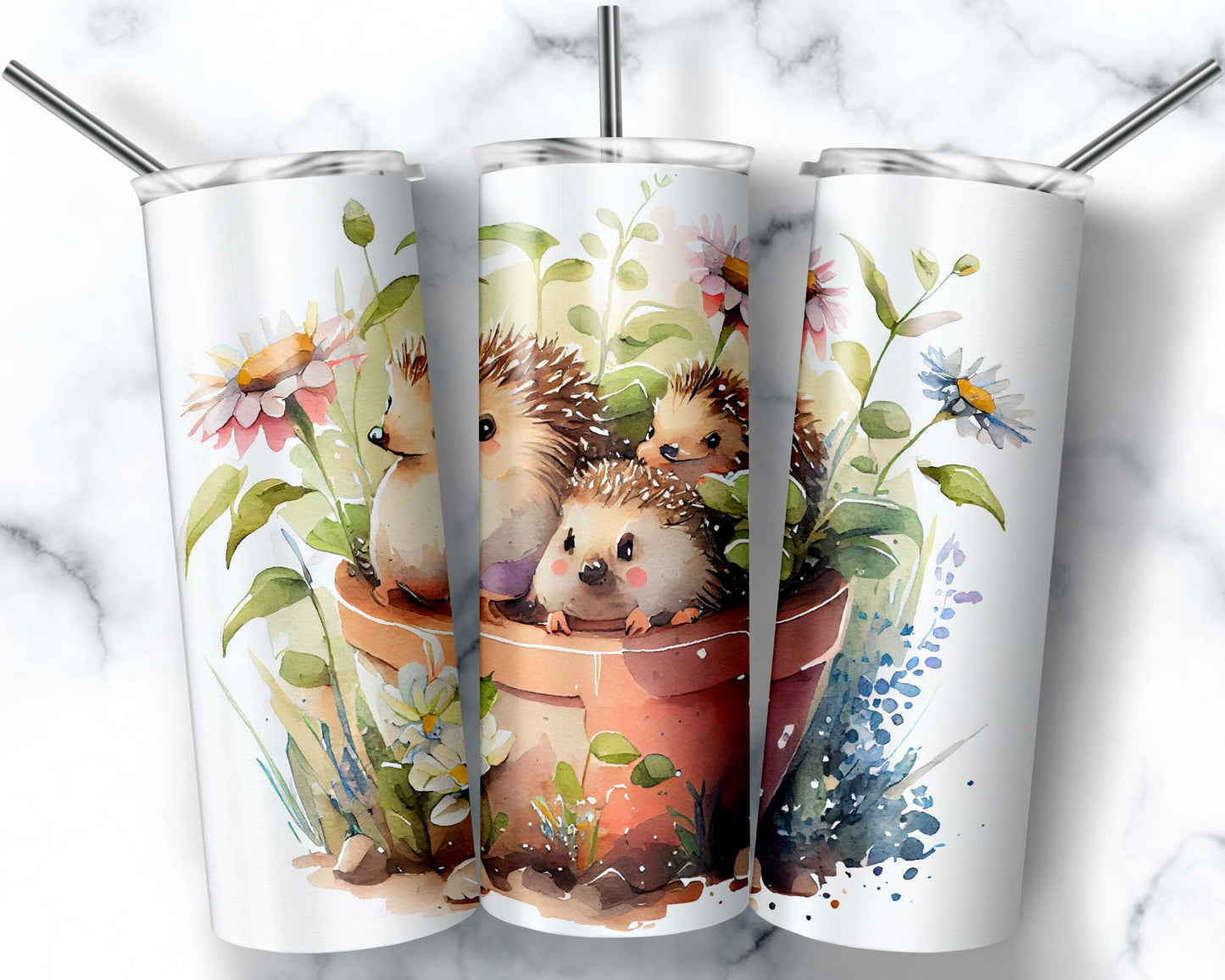 Watercolor Hedgehogs