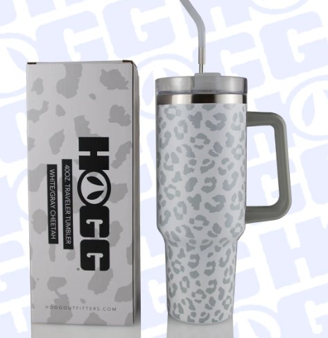 40oz Cheetah White/Silver